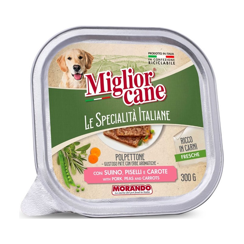 MIGLIORCANE SPEC ITA POLPETTONE 300 GR SUINO PISELLI E CAROTE